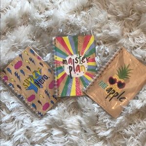 Three mini notebooks